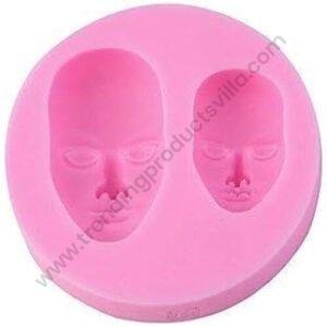 TPV® Human Face Silicone Fondant Mold Chocolate Polymer Clay Mould