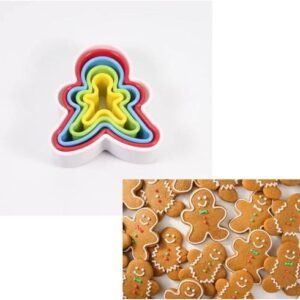 TPV® Human Shape 5 Piece Set Plastic Cookie Cutter Plastic Biscuit Fondant Diy Cake Kitchen Cooking Tools