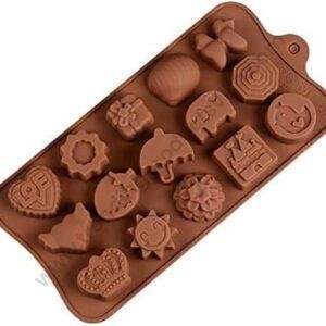 TPV® Love Heart Sun Crown Present Bow Elephant Random Flowers Umbrella Strawberry Premiere Chocolates Energy Bars Candies Gummies Silicone Moulds