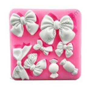 TPV® Many Mini Bows Bow-Knot Shape Silicone Mould 3D Rosette Fondant Moulds Sugar Lace Mould
