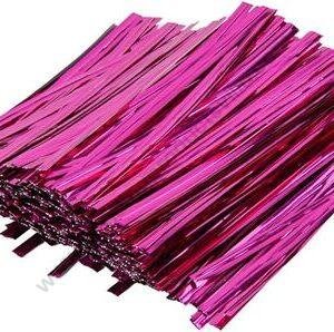 TPV® Metallic Twist Ties -Metallic Pink