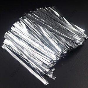 TPV® Metallic Twist Ties -Metallic Silver