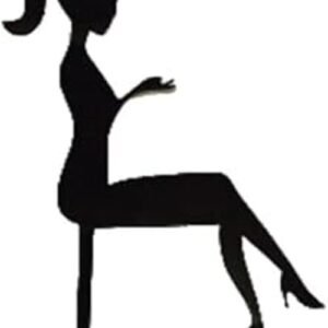 TPV® Mirror Black Matt  Acrylic Cake Topper Lady