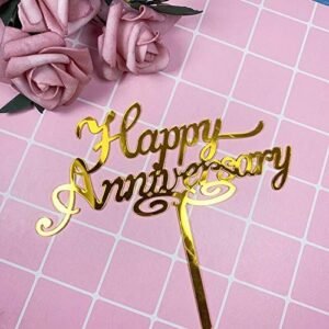 TPV® Mirror Finishing Acrylic Cake Topper Happy Anniversary