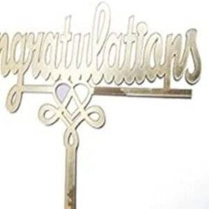 TPV® Mirror Finshing Acrylic Cake Topper Congratulations