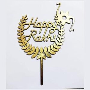 TPV® Mirror Finshing Acrylic Cake Topper Happy Rakhi