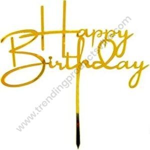 TPV® Mirror Shimmer Shining  Acrylic Cake Topper Happy Birthday