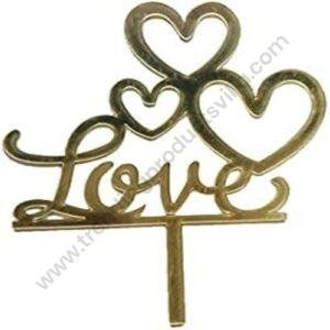 TPV® Mirror Shimmer Shining  Acrylic Cake Topper Love Heart