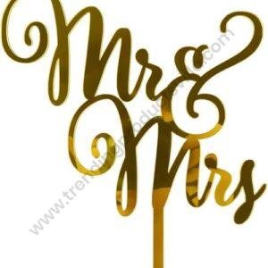 TPV® Mirror Shimmer Shining  Acrylic Cake Topper Mr And Mrs