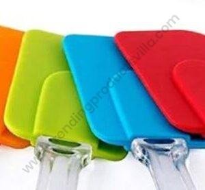 TPV® Multicolour (Transparent) Heat Resistant Non-Stick Silicone Spatula, Multi Color (Pack Of 4 Pcs)