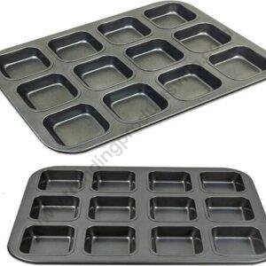 TPV® Nonstick 12 Cavity Square Muffin Cakes And Bar-Cookies Muffin