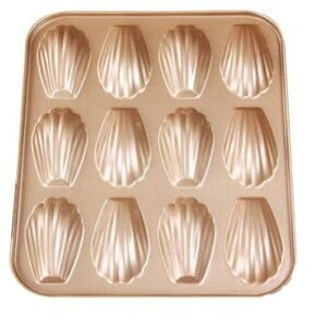 TPV® Nonstick Madeleine Baking Pan, 12-Cavity Shell Shaped Pan (Gold)