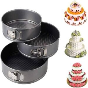 TPV® Nonstick Springform Round Shape Cake Mould Combo Of 3