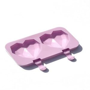 TPV® 2 Cavity Diamond Pinata Shape Silicone Popsicle Cakesicle Molds Easy Ice Cream Bar Mould(Random Color)