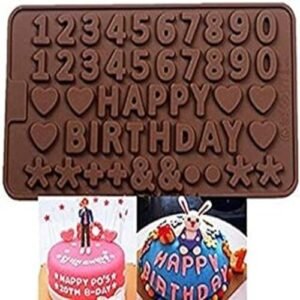 TPV® (Pack Of 1) Numeric 0-9 Number Silicone Mold 0-9 Numerical, Happy Birthday Words, Cake Mold, Pudding, Desert Decoration Mold