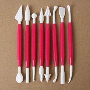 TPV® Package Of 8 With 16 Different Shapes Exclusive Modeling Set For Fondant Gum Paste Sugar Craft And Cake Decoration Clay Modelling Tools
