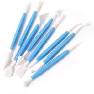 TPV® Package Of 8 With 16 Different Shapes Exclusive Modeling Set For Fondant Gum Paste Sugar Craft And Cake Decoration Clay Modelling Tools Set