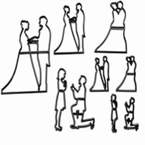 TPV® Patchwork Cutters Couples Silhouette Jive Dancers Set Cutters Patchwork Cookie Cutter Plastic Sugarcraft Cake Decorating Tools