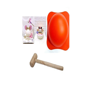 TPV® Pinata Half Sphere Shape Cake Mold With Hammer, Round, Circular, Dome Shaped Fondant, Chocolate Shaping Tool, Flexible Silicone Mold/Mould (1 Mold + 1 Hammer Combo, Random Color)