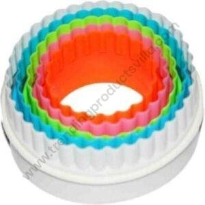 TPV® Plastic Round Shaped Cookies Cutter Set Of 5 Plastic Kids Art Craft