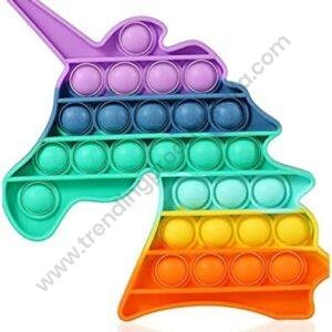 TPV® Pop It Fidget Toy, Stress Relief And Anti-Anxiety Sensory Bubble (Unicorn-Rainbow)