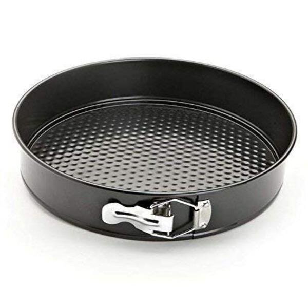 TPV® Non-Stick Cake Tins Teflon Round Cheese Cake Mould, With Removable Base, Black (20 Cm) With Scraper