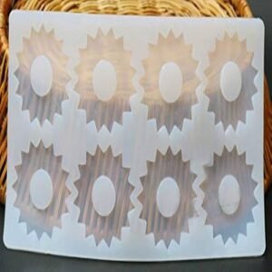 TPV® Silicone 8 Cavity Round Lace Circle Silicone Chocolate Cake Garnishing Mould For Diy