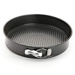 TPV® Cake Mould, Teflon Coated Removable Base, Round Shaped Cake Baking Mould, Non-Stick Cake Tins/Pan/Trays For Microwave, Oven And Bakeware - Black (18 Cm)