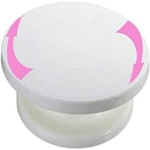 TPV® Cake Decoration Round Rotating Revolving Plastic Turntable Decorating Stand Platform, 28 Cm White
