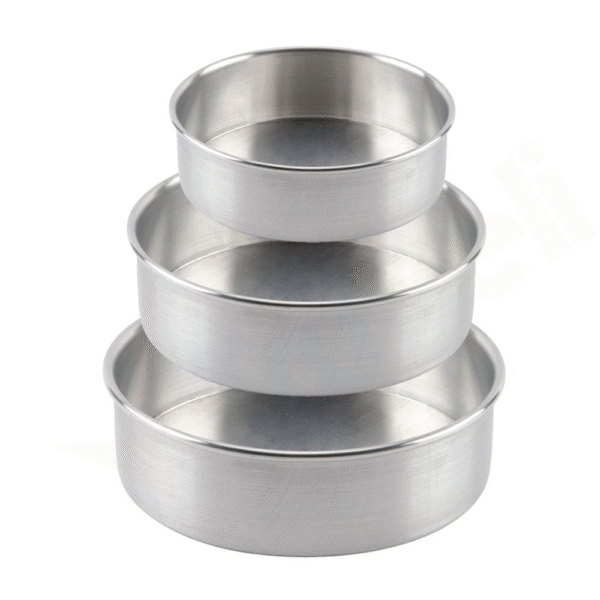 TPV® Round Shape Aluminium 3 In 1 Thali Cake Mould Set Of 3
