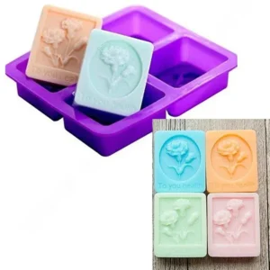 TPV® 4 Cavity Flower With To You Health Silicone Moulds For Soaps And Chocolate Jelly Desserts?Mould