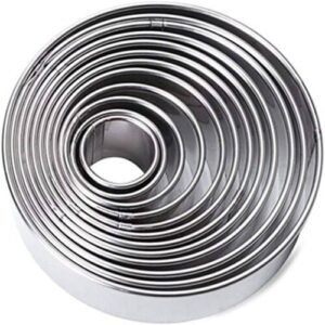 TPV® Steel Commercial Round Cookie Cutter (Set Of 12 Cutters)