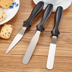 TPV® Cake Palette Knife | Steel Icing Spatula | Cake Knife | Cream Icing Frosting Spatula | Baking Kitchen Pastry Cake Decoration Tool. (10 Inch, Straight And Bend Set)