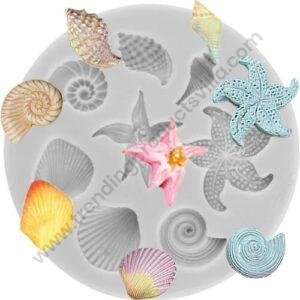TPV® Sea Creatures Conch Starfish Shell Fondant Silicone Moulds Cake Decorating Tools