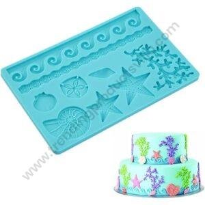 TPV® Sea Life Desing Button And Rope Silicon Fondant And Gumpaste Mould Marzipan Mould