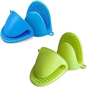 TPV® Set Of 2 Mini Oven Gloves Silicone Heat Resistant Cooking Pinch Mitts Potholder For Kitchen Cooking  &  Baking Tool
