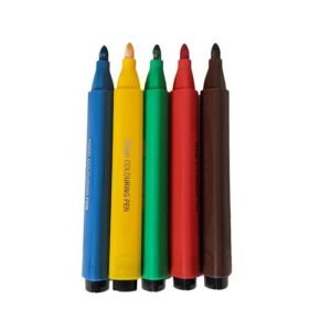 TPV® - Set Of 5Pcs Edible Food Writer Cake Decorating Markers Pens, Red, Yellow, Green, Blue, Brown Colour