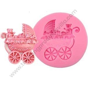 TPV® Silicon 1 Cavity Baby Stroller Silicone Fondant Mould Marzipan Mould
