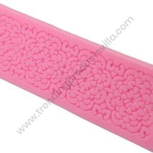 TPV® Silicon 1 Cavity Pink Lace Pattern Silicone Fondant Mould Marzipan Mould