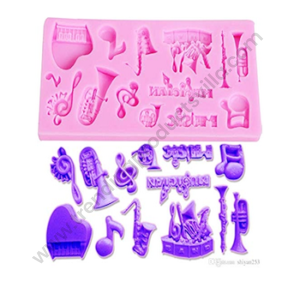 TPV® Silicon 13 Cavity Musical Instruments Note Piano Silicone Fondant Mould Marzipan Mould