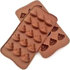 TPV® Silicon 15 Cavity Poop Smiley Chocolate Mould, Ice Mould, Chocolate Decorating Mould