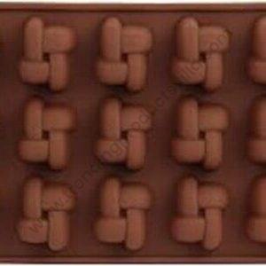 TPV® Silicon 15 Cavity Ribbon Giftbox Shape Brown Chocolate Mould, Ice Mould, Chocolate Decorating Mould