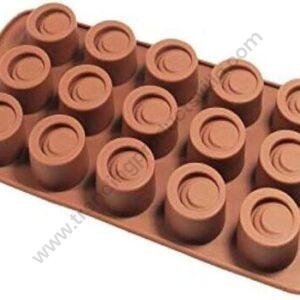 TPV® Silicon 15 Cavity Round Crical Brown Chocolate Mould, Ice Mould, Chocolate Decorating Mould