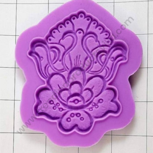TPV® Silicon 1Pcs Big Broche Floral Design Fondant Clay Marzipan TPV® Mould