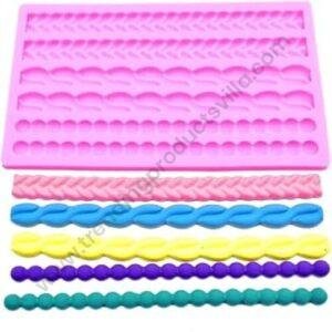 TPV® Silicon 1Pcs Border Effect Leaves Design Fondant Clay Marzipan TPV® Mould