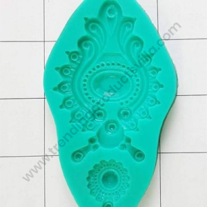 TPV® Silicon 1Pcs Long Broche Floral Design Fondant Clay Marzipan TPV® Mould