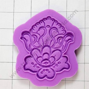 TPV® Silicon 1Pcs Medium Broche Shape And Flowers Design Fondant Clay Marzipan TPV® Mould