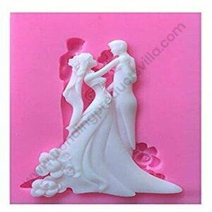 TPV® Silicon 2 Cavity Bride And Groom Couple Silicone Fondant Mould Marzipan Mould