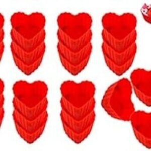 TPV® Silicon 24 Cavity Heart Shape Muffin Cupcake Mould