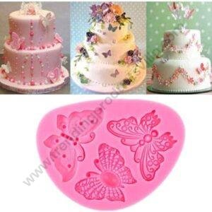 TPV® Silicon 3 Cavity Butterfly Shape Fondant Clay Marzipan TPV® Mould